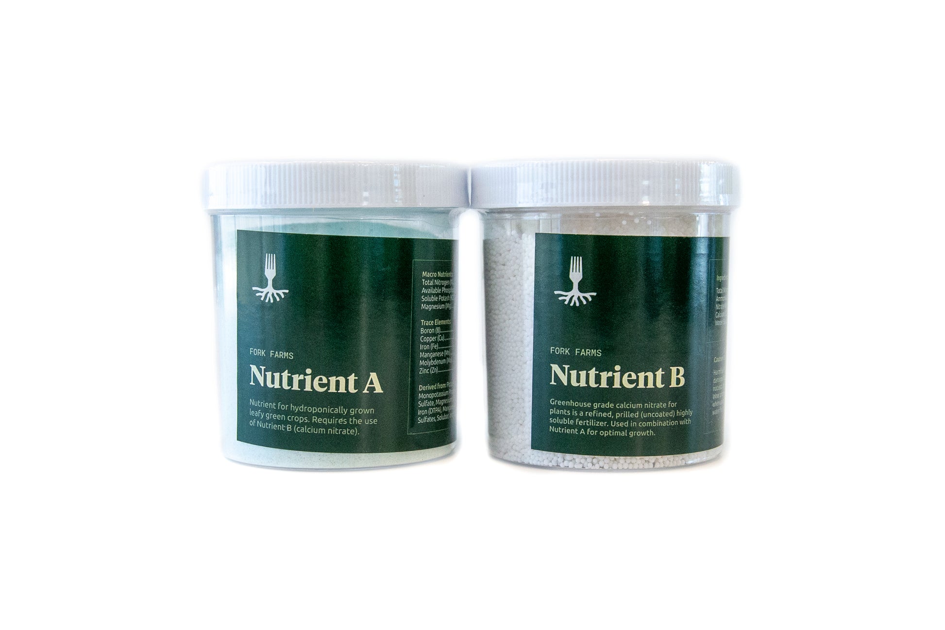 Image of 1 lb. of nutrient a and 1 lb. of nutrient b